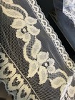 Ivory Embroidered Mesh Lace Trim Scalloped Edge 3 75    Wide On Spool 19 5 Yards
