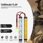 2x Zeee 9 6v Airsoft Battery 1600mah Nimh Battery With Mini Tamiya Connector