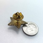 Vintage Five Point Star Lapel Pin Gold Tone Pebbled Texture Faceted Hat Collar