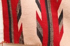 Atq Large Navajo Rug Native American Indian 58x32 Striped Red Textile Weave Vtg