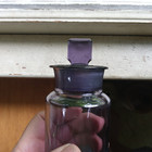 1860s Amethyst Wide Mouth Apothecary Drugstore Bottle W original Ground Stopper