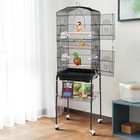 59  Bird Cage Wrought Iron Cage For Cockatiel Parakeet Finch With Rolling Stand