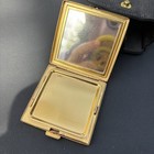 50s Ciner Butterfly Embroidered Compact Mirror Powder Case With Pouch