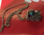 Vtg Avon Queens Ransom 1974 Treasure Chest Necklace-pill Box