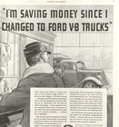 Ford V8 Trucks Commercial Car Line Vintage 1937 Print Ad  1174