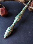 Hand-painted Support Spindle     Beech Wood 11      Handmade Botanical Spinning Tool