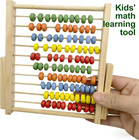 Wooden Counting Number Frame  10 Rows Abacus For Learning Math  8-inch 