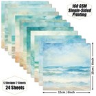 66 Pages Ocean Sea Waves Scrapbook Paper 24 12x12  Single-sided Sheets