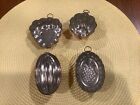 Copper Jell-o Desert Molds Set Of 4 Tin Lined 3      2 1 2   