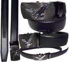 Men s Belt Leather Dress Belt Automatic Lock Click Comfort Eagle Belt Buckle