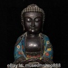 12  Old Chinese Bronze Cloisonne Enamel Shakyamuni Amitabha Buddha Statue