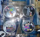 Disneyland 70th Anniversary Colored Coin Medallions Set Of 4 Walt Disney  Marque