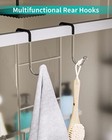  Shower Caddy Over Door- Hanging Shower Organizer With 14 Hooks 2-tier Silver-3