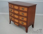L60328  English Inlaid 4 Drawer Bow Front Mahogany Chest