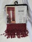 Mainstays 50    21 25  Valance Burgandy Sheer With Lace Macrame Rod Pocket Window