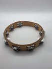 Vintage Wooden 10  Tambourine Double Row Metal Jingles Headless Percussion