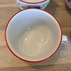 6 Alfoldi Porcelain Hungary White Floral Red Rim Coffee Mugs Cups 4 5    Diameter