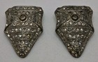 Vintage Pave Art Deco Silver Tone Metal Aurora Borealis Crystal Dress Shoe Clips