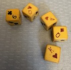Vintage Butterscotch Bakelite Poker Dice Set 5 Tested
