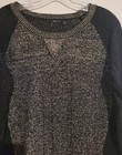 Dex Women s Black   Gold Metallic Knit Sweater Sparkly Pullover Ps Lurex