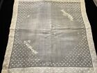 913    vtg Antique C1890s Whitework Monogram    eunice Walker    Handmad Wedding Hanky