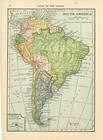 1911 Vintage Atlas Map Page  central America On One Side And South America On   