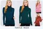Women s Mock Turtle Neck Rayon Long Sleeve Top Soft Stretch Classic Fitted Shirt