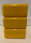 Vtg 1970s Mod Yellow Plastic Desk Organizer Storage Box Mcm Retro 4 3 4  X 3 