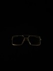Vintage Style Square Sunglasses Gold Metal Frame Black Lenses Classic Look