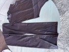 Women s Brown Sleeveless Bodysuit   Matching Pants Set Solid Opaque L