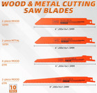 10-piece Reciprocating Saw Blades 6   8 Inch Wood   Metal Cutting Saw Blades Pre