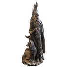 Odin Viking Norse Mythology God With Wolves Statue Antique Bronze Finish 9 75  T