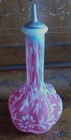 Rare Vintage Fenton Daisy   Fern Cranberry Opalescent Barber Bottle 7 h
