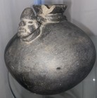 Pre Columbian Moche chimu Peru Pottery Figural Vessel Blackware Rare  Free Ship