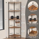 5 Tier Corner Shelf Stand  44 1   Rustic Brown
