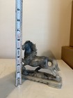 Chinese Hand Carved Horse Jade Soapstone Gray Sculpture