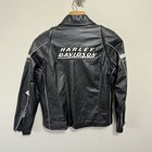 Harley-davidson Leather Jacket Mens M Black Cafe Racer Moto Biker Riding Patch