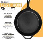 Pre-seasoned 12 5 Inch Cast Iron Skillet Multipurpose Use By Utopia Kitchen