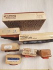 Vintage Rubber Stamp Lot Large Background Texture Wine Corgi Ink Pads Destash