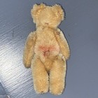 Vintage Miniature Steiff Mohair Teddy Baby Bear Honey Gold Mohair 3    W  Button  