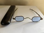 Civil War Era Safety Sun Glasses Blue Lenses Adjustable Frames W  Wooden Case
