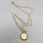 Vintage Sheffield Pocket Watch Necklace 25mm Chain Gold Tone Manual Wind