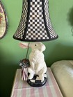Mackenzie Childs Custom Inspired Bunny Lamp W courtly Check Shade 25  Tall