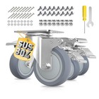 4  Heavy Duty Stainless Steel Casters Set Of 4  2600lbs Swivel Wheels With Brake