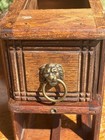 Vintage Wood Sewing Machine Cabinet Drawers Bronze Lion Head Pull Farmhouse