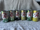 Six Pack Rainier Flat Top Beer Cans - Bottoms top Are Open empty-spokane Wash