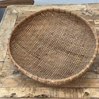 Vintage Hand Woven Delicate Woven Bottom Wicker Winnowing Basket 17 