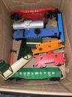 Lionel O-gauge Train Car Lot- Burlington  Santa Fe  Crane Car  Tanker  All As Is