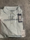 Nwt Vineyard Vines Golf Shirt Mens White green Palm Tree Printed Sankaty Polo