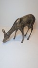 Pair Of Vintage Brass Deer  Statues Buck Is 13 5 In  Tall Doe Is 8 5 In  Tall